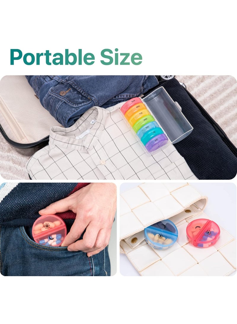 منظم حبوب أسبوعي 7 أيام قابل للفصل مع تقسيم صباح ومساء AM/PM – علبة أدوية ومكملات غذائية كبيرة السعة مقاومة للماء والغبار – حافظة شفافة بحماية مزدوجة – علب يومية ملونة منفصلة سهلة الفتح – مناسب للأدوية والفيتامينات وزيت السمك وكبار السن والسفر والاستخدام اليومي - Image 5